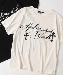 【13】クロスワッペンロゴ クルーネック ショートTシャツスタッズ/カモフラージュ