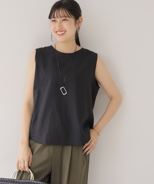 JOURNAL STANDARD relume(ジャーナルスタンダード レリューム)の「ラミーレーヨンノースリーブブラウス(シャツ/ブラウス・レディース・ブラック/ブラウン・FREE)」の6枚目の写真