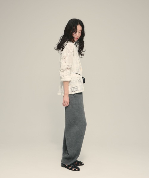 eL(エル)の「【eL】Made in India Patchwork Shirts Jacket/698964(シャツ/ブラウス・レディース・オフホワイト/ブラック・FREE)」の4枚目の写真