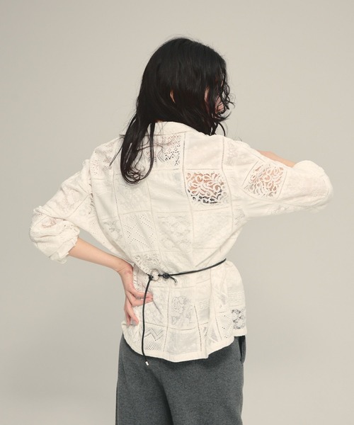 eL(エル)の「【eL】Made in India Patchwork Shirts Jacket/698964(シャツ/ブラウス・レディース・オフホワイト/ブラック・FREE)」の7枚目の写真
