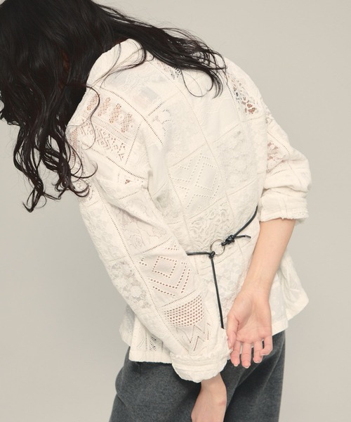 eL(エル)の「【eL】Made in India Patchwork Shirts Jacket/698964(シャツ/ブラウス・レディース・オフホワイト/ブラック・FREE)」の8枚目の写真