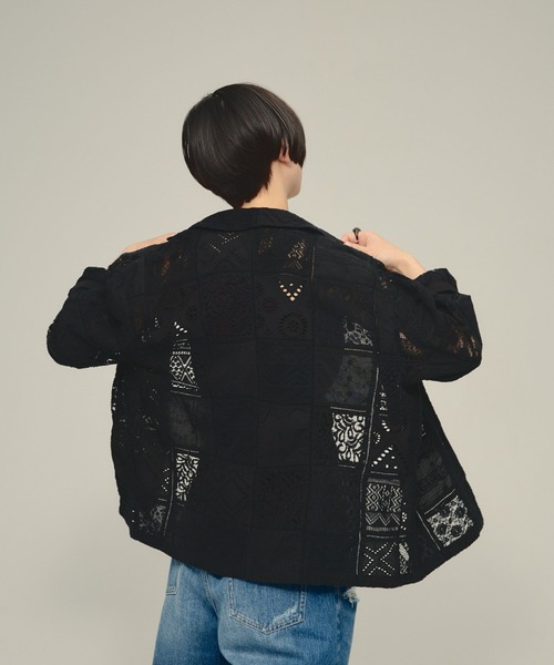 eL(エル)の「【eL】Made in India Patchwork Shirts Jacket/698964(シャツ/ブラウス・レディース・オフホワイト/ブラック・FREE)」の14枚目の写真