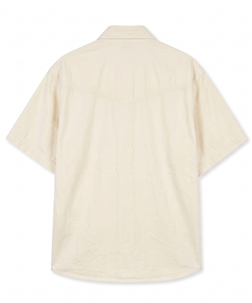 DE GRAND MATIN(ディグランドマーティン)の「Western Snap Vintage Washed Short Sleeve Shirt (Ivory)(シャツ/ブラウス・メンズ・アイボリー・FREE)」の5枚目の写真