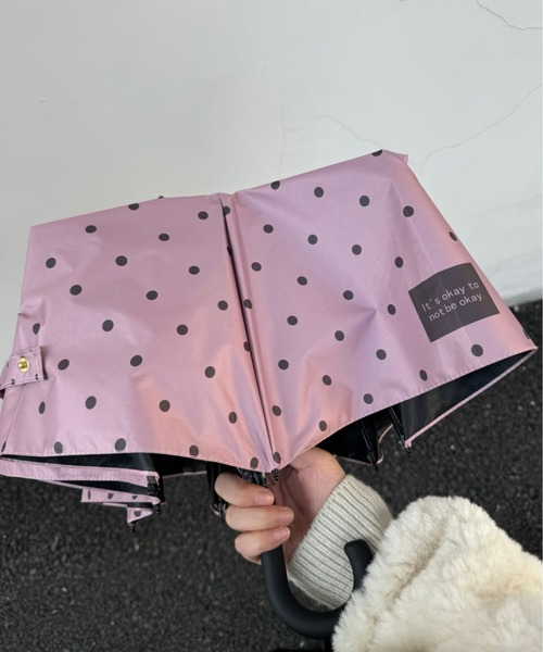 LA VORAGINE（ラ ヴォラジネ）の「【晴雨兼用】ミルキードット折りたたみ傘（折りたたみ傘・レディース・White/アイボリー/Black/GRAY/PINK/BROWN・FREE）」の6枚目の写真