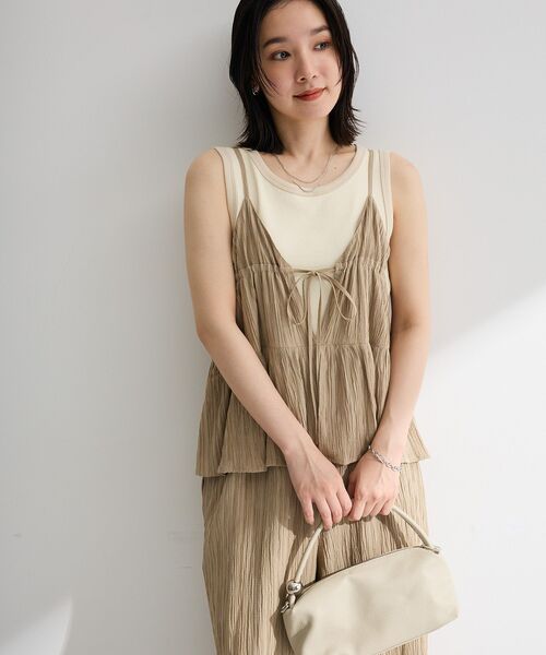 Green Parks(グリーンパークス)の「【適ON】配色タンクトップ(タンクトップ・レディース・ホワイト系その他2/ネイビー/グレー・FREE)」の5枚目の写真
