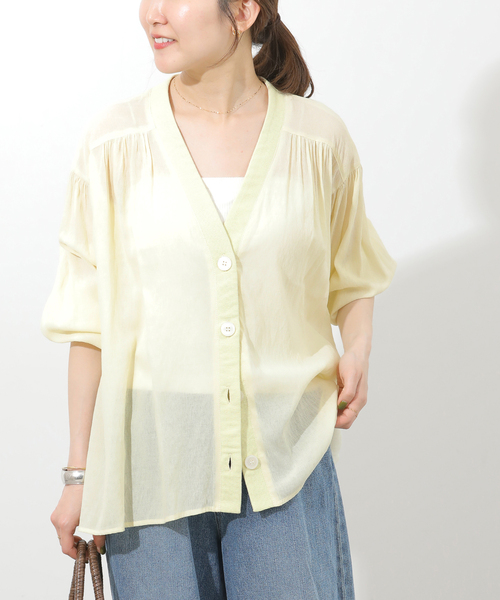 JOURNAL STANDARD relume(ジャーナルスタンダード レリューム)の「《追加5》T/R強撚ブラウス(シャツ/ブラウス・レディース・イエロー・FREE)」の1枚目の写真