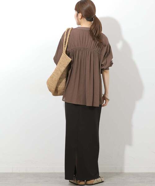 JOURNAL STANDARD relume(ジャーナルスタンダード レリューム)の「《追加5》T/R強撚ブラウス(シャツ/ブラウス・レディース・イエロー/ブラウン/ブラック・FREE)」の6枚目の写真