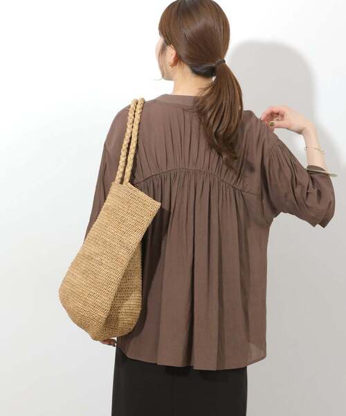 JOURNAL STANDARD relume(ジャーナルスタンダード レリューム)の「《追加5》T/R強撚ブラウス(シャツ/ブラウス・レディース・イエロー/ブラウン/ブラック・FREE)」の10枚目の写真