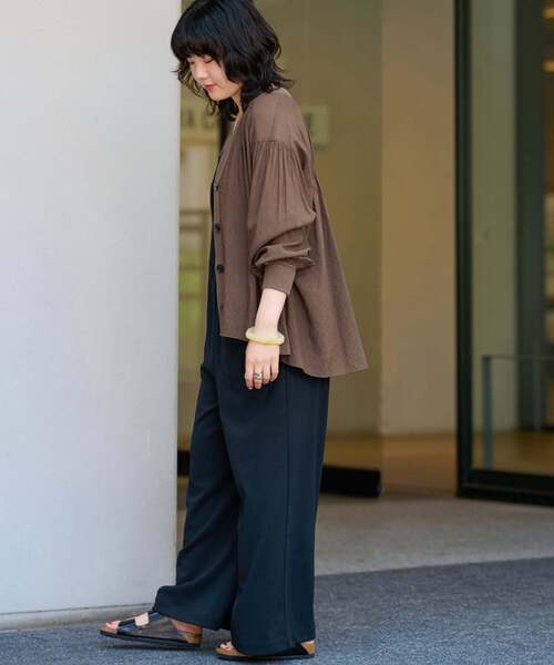JOURNAL STANDARD relume(ジャーナルスタンダード レリューム)の「《追加5》T/R強撚ブラウス(シャツ/ブラウス・レディース・イエロー/ブラウン/ブラック・FREE)」の12枚目の写真