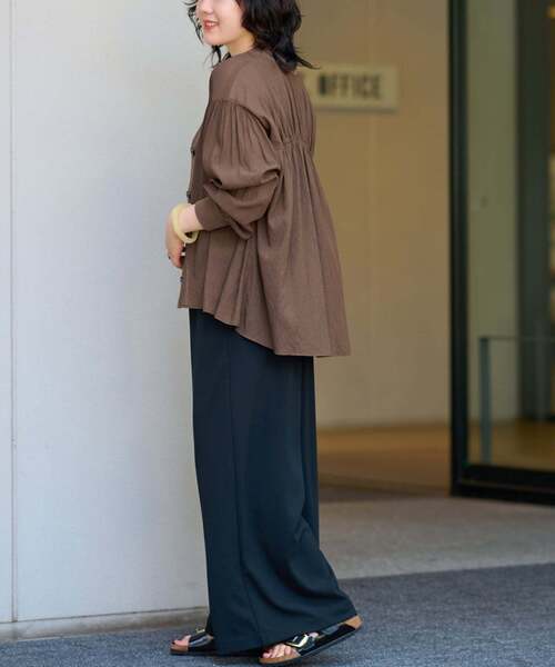 JOURNAL STANDARD relume(ジャーナルスタンダード レリューム)の「《追加5》T/R強撚ブラウス(シャツ/ブラウス・レディース・イエロー/ブラウン/ブラック・FREE)」の13枚目の写真