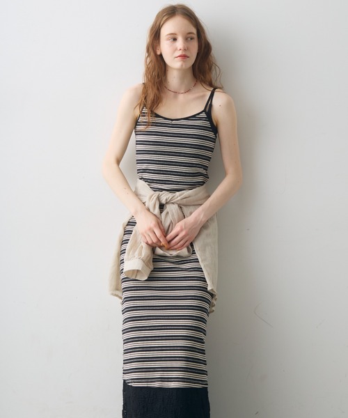 Crisp(クリスプ)の「border cami onepiece / ボーダーキャミワンピース(ワンピース・レディース・ブラック/アイボリー・FREE)」の9枚目の写真