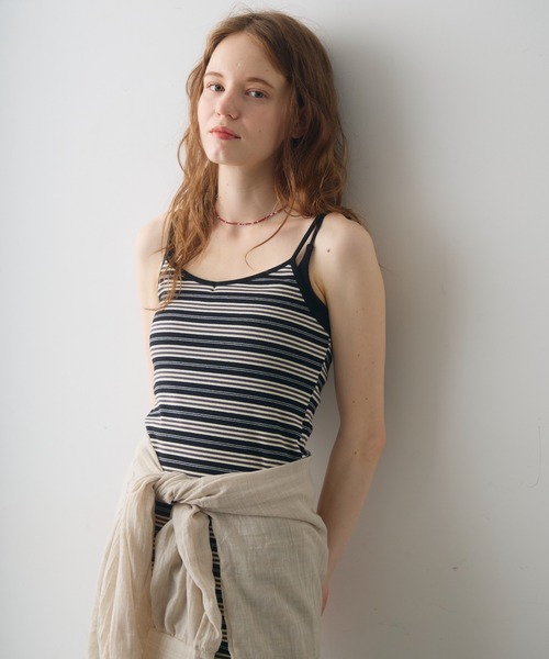 Crisp(クリスプ)の「border cami onepiece / ボーダーキャミワンピース(ワンピース・レディース・ブラック/アイボリー・FREE)」の11枚目の写真
