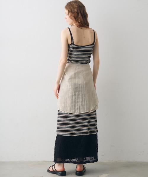Crisp(クリスプ)の「border cami onepiece / ボーダーキャミワンピース(ワンピース・レディース・ブラック/アイボリー・FREE)」の8枚目の写真