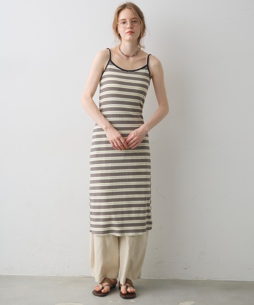 Crisp(クリスプ)の「border cami onepiece / ボーダーキャミワンピース(ワンピース・レディース・ブラック/アイボリー・FREE)」の15枚目の写真