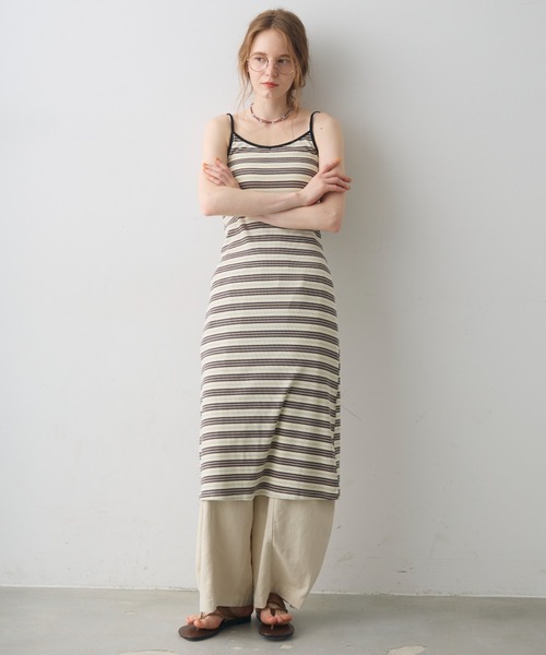 Crisp(クリスプ)の「border cami onepiece / ボーダーキャミワンピース(ワンピース・レディース・ブラック/アイボリー・FREE)」の16枚目の写真