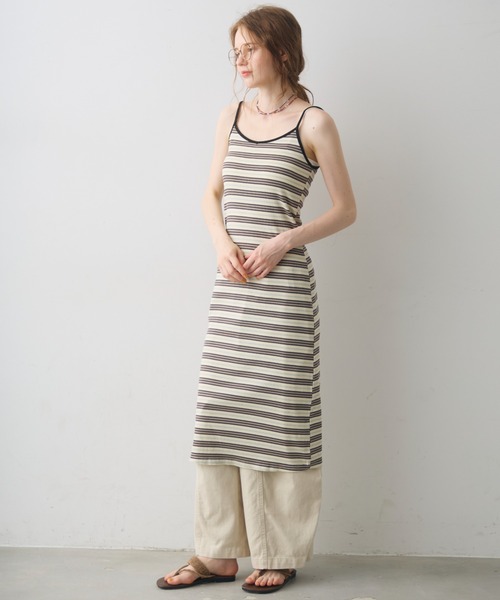 Crisp(クリスプ)の「border cami onepiece / ボーダーキャミワンピース(ワンピース・レディース・ブラック/アイボリー・FREE)」の17枚目の写真