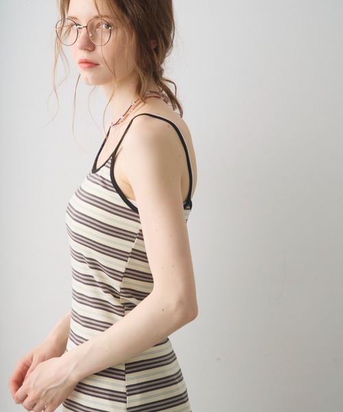 Crisp(クリスプ)の「border cami onepiece / ボーダーキャミワンピース(ワンピース・レディース・ブラック/アイボリー・FREE)」の19枚目の写真