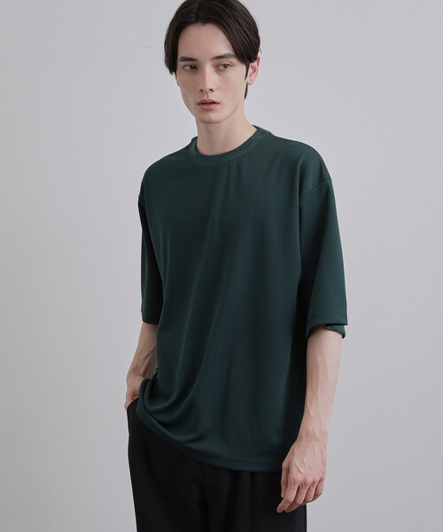 tk.TAKEO KIKUCHI(ティーケータケオキクチ)の「【接触冷感】配色ダンボールカットソー(Tシャツ/カットソー・メンズ・モスグリーン/ブラック/ホワイト・03/02)」の3枚目の写真