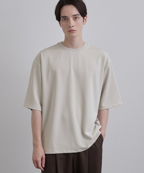 tk.TAKEO KIKUCHI(ティーケータケオキクチ)の「【接触冷感】配色ダンボールカットソー(Tシャツ/カットソー・メンズ・モスグリーン/ブラック/ホワイト・03/02)」の5枚目の写真