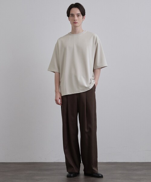 tk.TAKEO KIKUCHI(ティーケータケオキクチ)の「【接触冷感】配色ダンボールカットソー(Tシャツ/カットソー・メンズ・モスグリーン/ブラック/ホワイト・03/02)」の6枚目の写真