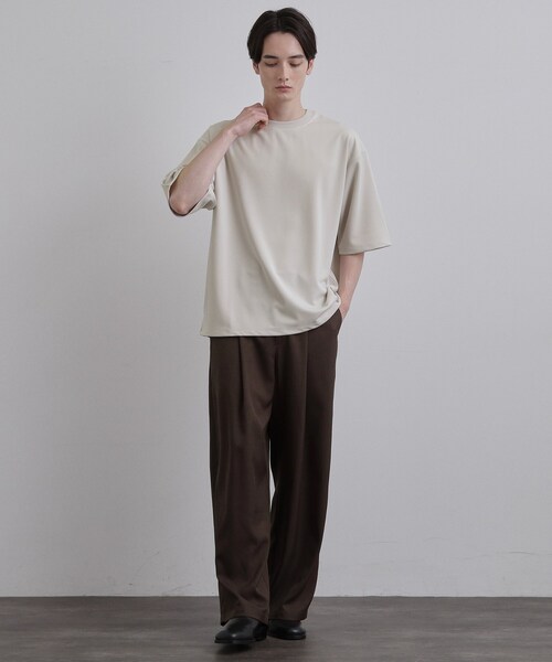 tk.TAKEO KIKUCHI(ティーケータケオキクチ)の「【接触冷感】配色ダンボールカットソー(Tシャツ/カットソー・メンズ・モスグリーン/ブラック/ホワイト・03/02)」の7枚目の写真