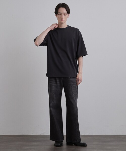 tk.TAKEO KIKUCHI(ティーケータケオキクチ)の「【接触冷感】配色ダンボールカットソー(Tシャツ/カットソー・メンズ・モスグリーン/ブラック/ホワイト・03/02)」の11枚目の写真