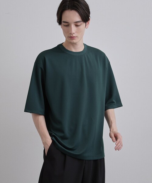 tk.TAKEO KIKUCHI(ティーケータケオキクチ)の「【接触冷感】配色ダンボールカットソー(Tシャツ/カットソー・メンズ・モスグリーン/ブラック/ホワイト・03/02)」の13枚目の写真