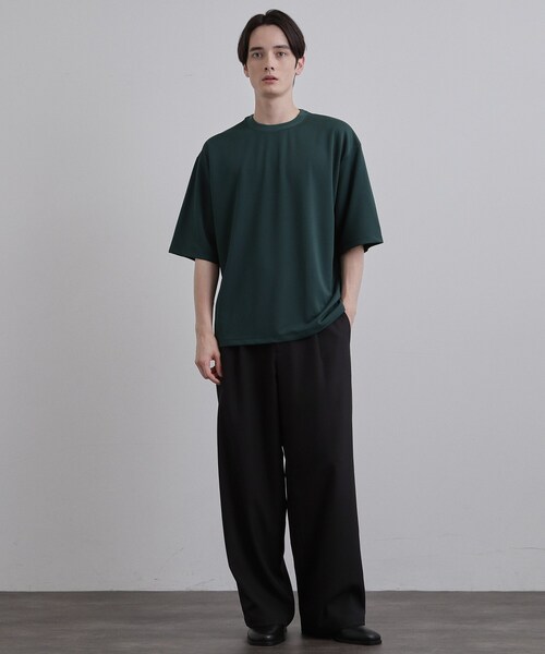 tk.TAKEO KIKUCHI(ティーケータケオキクチ)の「【接触冷感】配色ダンボールカットソー(Tシャツ/カットソー・メンズ・モスグリーン/ブラック/ホワイト・03/02)」の14枚目の写真