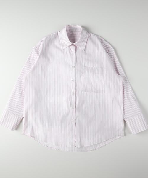 HONEYSUCKLE ROSE(ハニーサックルローズ)の「HONEYSUCKLE ROSE(ハニーサックルローズ)ロングカフスストライプシャツ(シャツ/ブラウス・レディース・ピンク系その他・99)」の1枚目の写真