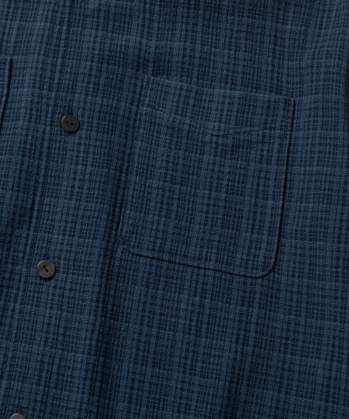 NONBLANK(ノンブランク)の「イレギュラーウィンドウチェッククロップHSシャツ_DARK BLUE(シャツ/ブラウス・メンズ・ダークブルー・SMALL/MEDIUM/LARGE/X-LARGE)」の5枚目の写真