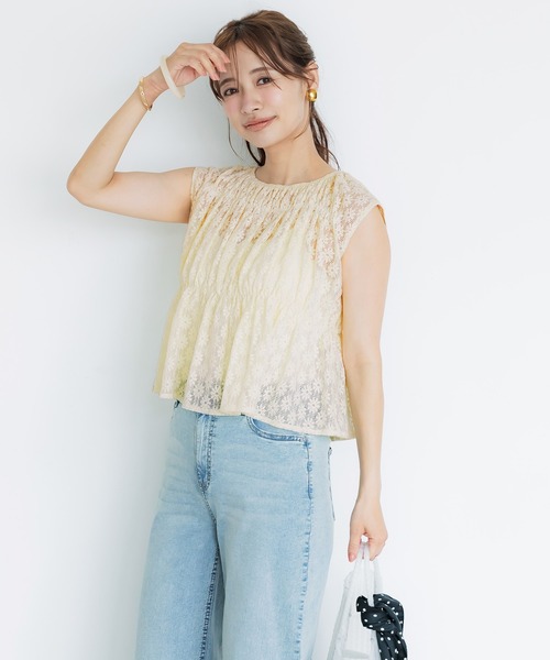 coca（coca）（コカ）の「レースシャーリングブラウス（シャツ/ブラウス・レディース・ブラック/アイボリー・M/L）」の11枚目の写真