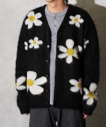 TOWNCRAFT / タウンクラフト MOHAIR SHAGGY JACQUARD CARDIGAN モヘア シャギー ジャガード カーディガン