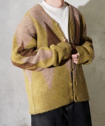 TOWNCRAFT / タウンクラフト MOHAIR SHAGGY JACQUARD CARDIGAN モヘア シャギー ジャガード カーディガン