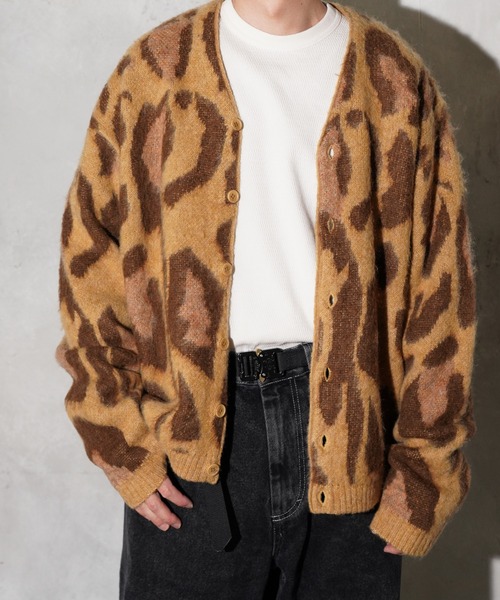 TOWNCRAFT(タウンクラフト)の「TOWNCRAFT / タウンクラフト MOHAIR SHAGGY JACQUARD CARDIGAN モヘア シャギー ジャガード カーディガン(カーディガン/ボレロ・メンズ・その他1/その他2/その他3/ストライプ/レオパード・SMALL/MEDIUM/LARGE)」の1枚目の写真