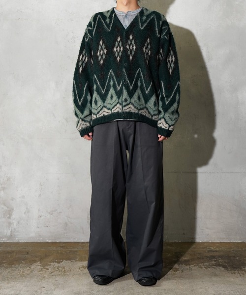 TOWNCRAFT(タウンクラフト)の「TOWNCRAFT / タウンクラフト MOHAIR SHAGGY JACQUARD CARDIGAN モヘア シャギー ジャガード カーディガン(カーディガン/ボレロ・メンズ・その他1/その他2/その他3/ストライプ/レオパード・SMALL/MEDIUM/LARGE)」の9枚目の写真