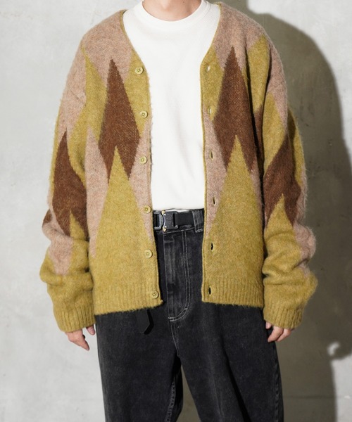 TOWNCRAFT(タウンクラフト)の「TOWNCRAFT / タウンクラフト MOHAIR SHAGGY JACQUARD CARDIGAN モヘア シャギー ジャガード カーディガン(カーディガン/ボレロ・メンズ・その他1/その他2/その他3/ストライプ/レオパード・SMALL/MEDIUM/LARGE)」の10枚目の写真
