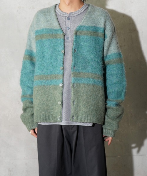 TOWNCRAFT(タウンクラフト)の「TOWNCRAFT / タウンクラフト MOHAIR SHAGGY JACQUARD CARDIGAN モヘア シャギー ジャガード カーディガン(カーディガン/ボレロ・メンズ・その他1/その他2/その他3/ストライプ/レオパード・SMALL/MEDIUM/LARGE)」の14枚目の写真