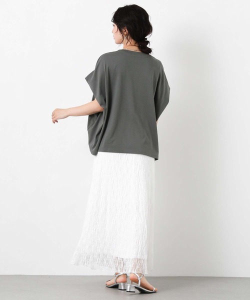 Gready Brilliant(グレディブリリアン)の「CADEAUワイドカットソー(Tシャツ/カットソー・レディース・オフホワイト/チャコールグレー・FREE)」の13枚目の写真