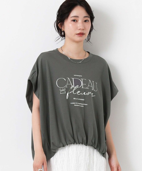 Gready Brilliant(グレディブリリアン)の「CADEAUワイドカットソー(Tシャツ/カットソー・レディース・オフホワイト/チャコールグレー・FREE)」の15枚目の写真