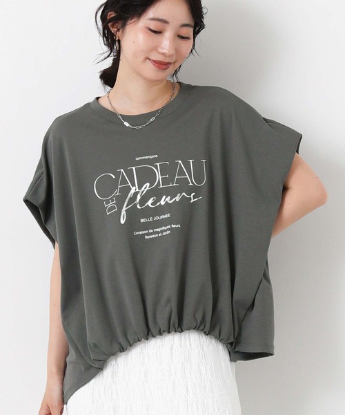 Gready Brilliant(グレディブリリアン)の「CADEAUワイドカットソー(Tシャツ/カットソー・レディース・オフホワイト/チャコールグレー・FREE)」の18枚目の写真