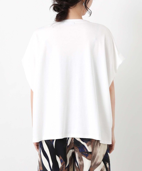 Gready Brilliant(グレディブリリアン)の「CADEAUワイドカットソー(Tシャツ/カットソー・レディース・オフホワイト/チャコールグレー・FREE)」の20枚目の写真