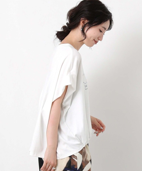 Gready Brilliant(グレディブリリアン)の「CADEAUワイドカットソー(Tシャツ/カットソー・レディース・オフホワイト/チャコールグレー・FREE)」の8枚目の写真