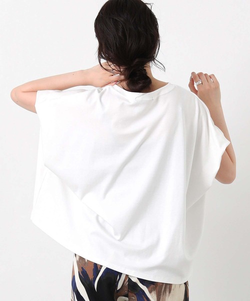 Gready Brilliant(グレディブリリアン)の「CADEAUワイドカットソー(Tシャツ/カットソー・レディース・オフホワイト/チャコールグレー・FREE)」の9枚目の写真