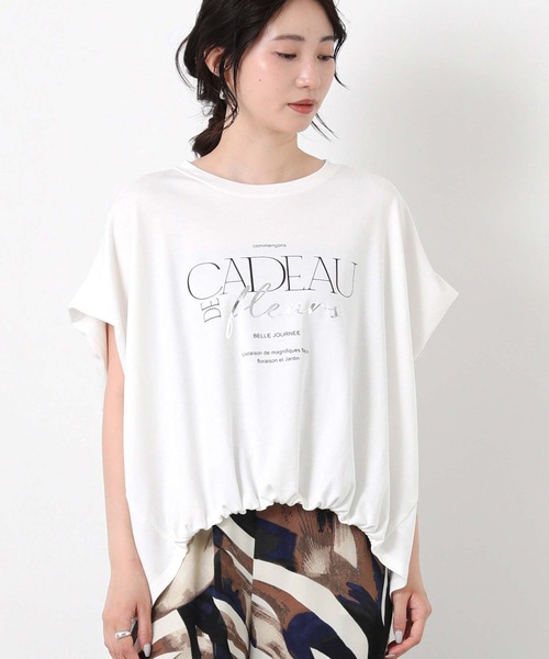 Gready Brilliant(グレディブリリアン)の「CADEAUワイドカットソー(Tシャツ/カットソー・レディース・オフホワイト/チャコールグレー・FREE)」の10枚目の写真