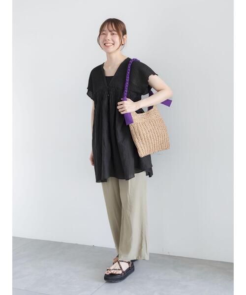Te chichi（テチチ）の「シャーリングチュニック（チュニック・レディース・レッド/クリーム/ブラック・F）」の10枚目の写真