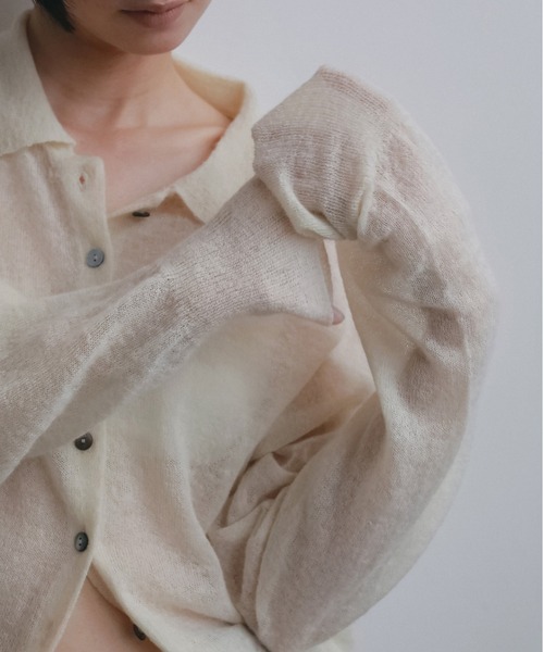 anuke(アンヌーク)の「Over Knit Shirts(シャツ/ブラウス・レディース・ピンク/アイボリー/ブラック・FREE)」の5枚目の写真