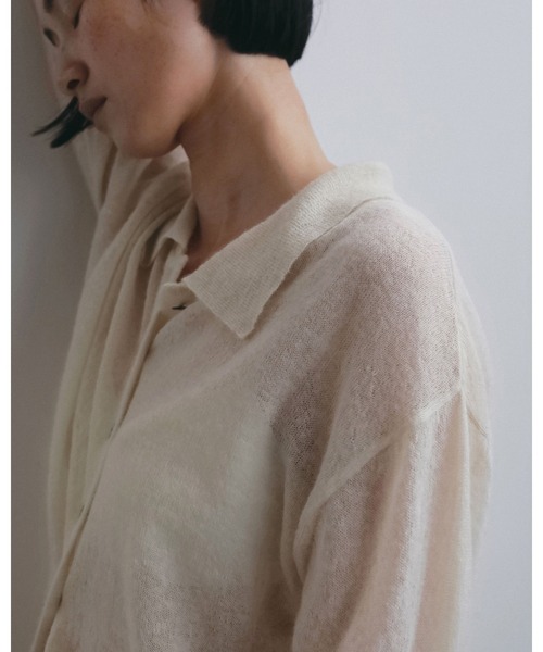 anuke(アンヌーク)の「Over Knit Shirts(シャツ/ブラウス・レディース・ピンク/アイボリー/ブラック・FREE)」の6枚目の写真