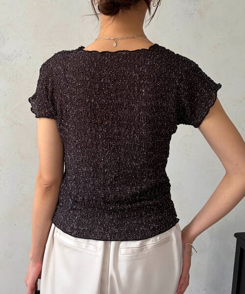 Chez toi（シェトワ）の「膨れ半袖プルオーバー（Tシャツ/カットソー・レディース・ブラック/ホワイト/ブラック系その他・FREE）」の14枚目の写真