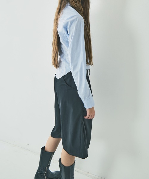 CONZ（コンズ）の「curve leg wide shorts（その他パンツ・レディース・カーキ/ブラック・3/2）」の5枚目の写真