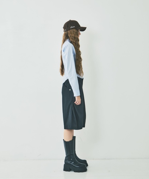 CONZ（コンズ）の「curve leg wide shorts（その他パンツ・レディース・カーキ/ブラック・3/2）」の7枚目の写真